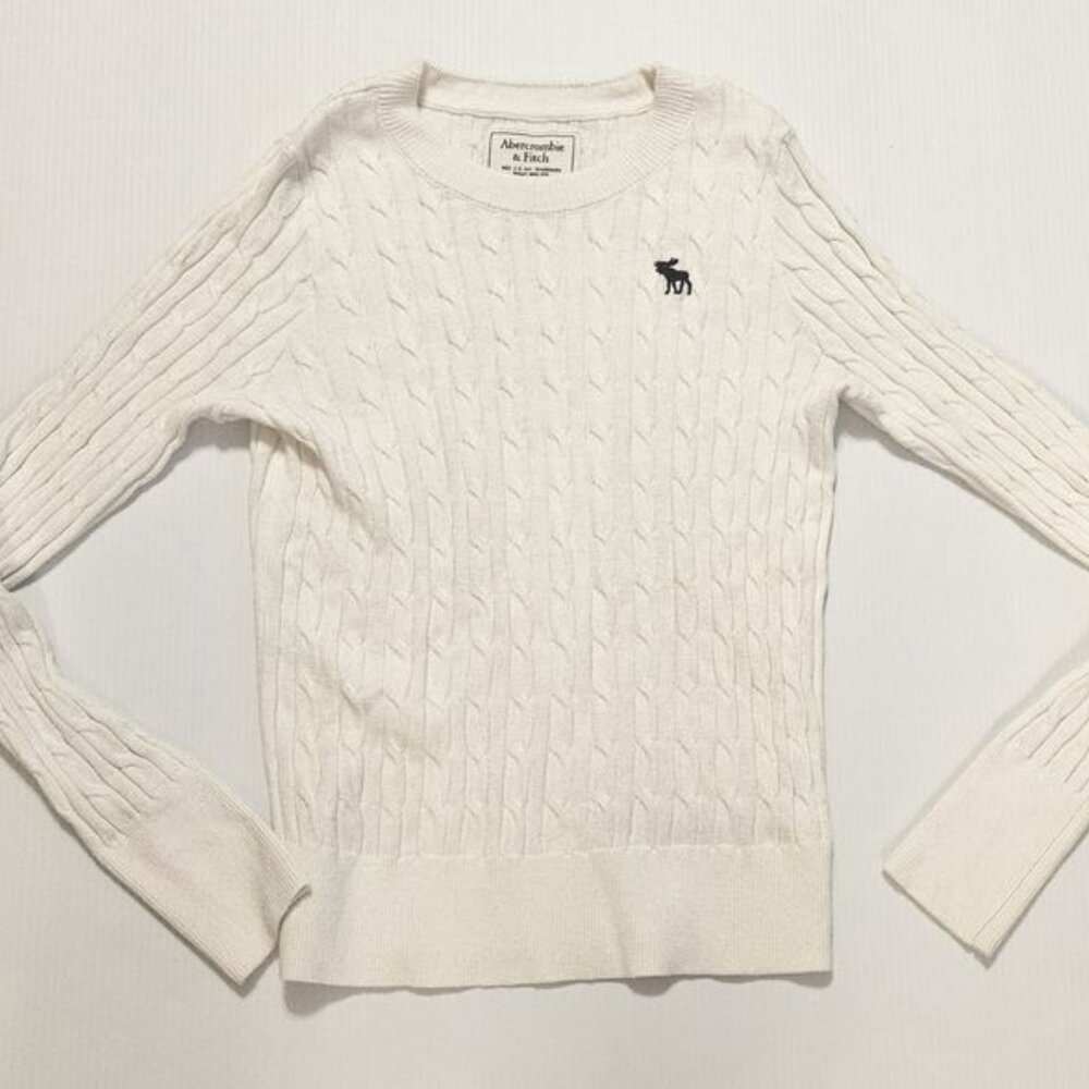 Abercrombie White Sweater - Size Large